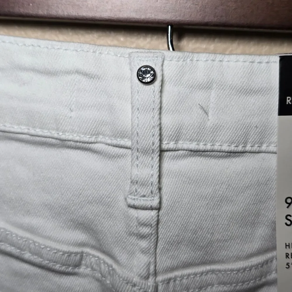 RM Rebecca Minkoff Women's High Rise 90s Shorts White Size 4 NWT Defect - Picture 4 of 11